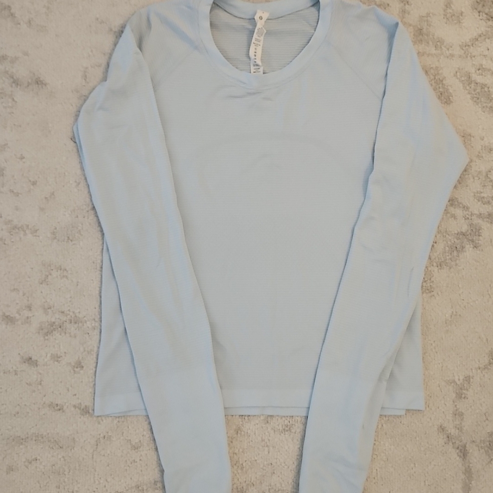 Lululemon Blue Swiftly Tech Long Sleeve Size 8 In Perfect Condition